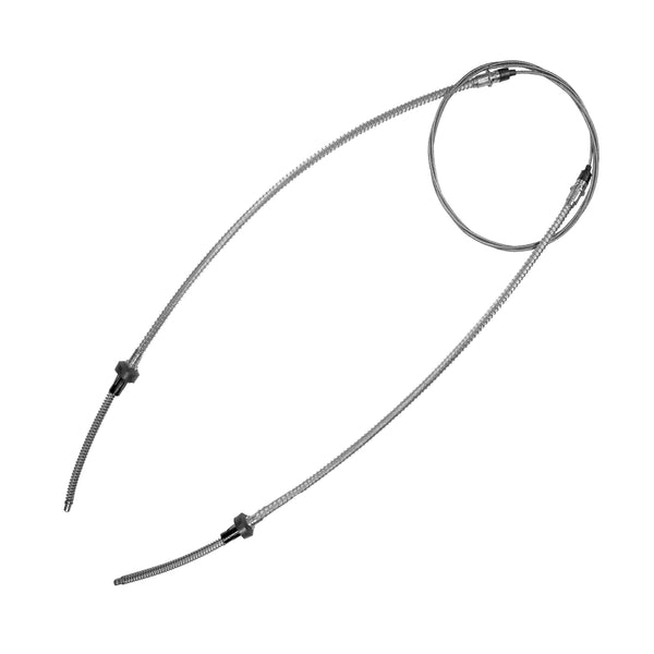 1954-56 Ford Pass Car Rear Parking Brake Cable, Loops for Both Wheels, Stainless