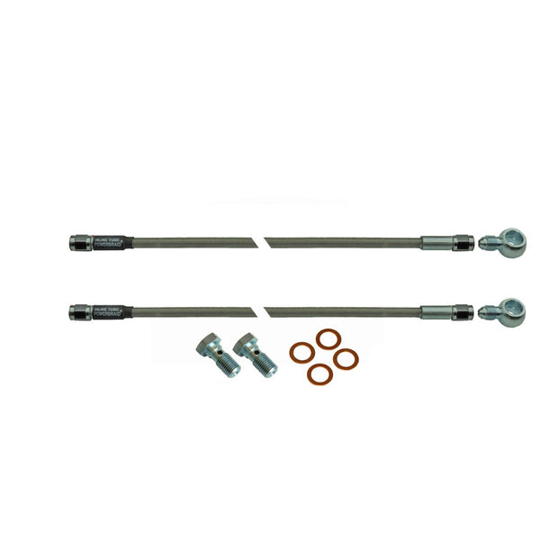 18" Stainless Braided Flex Hose -3an Female to 10mm X 1.5 Banjo And Bolts