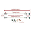 21" Stainless Braided Flex Hose -3an Female to 10mm X 1.5 Banjo And Bolts