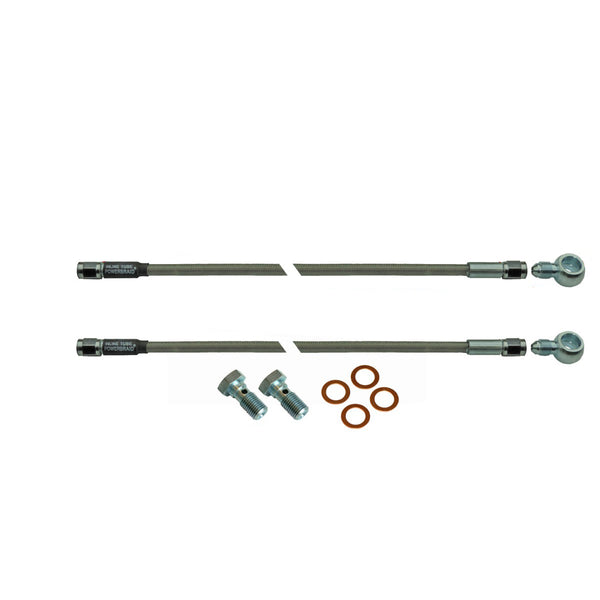 Pair Of Stainless Steel Flex Hose 18" 3an Female to 7/16-20" Banjo And Bolts