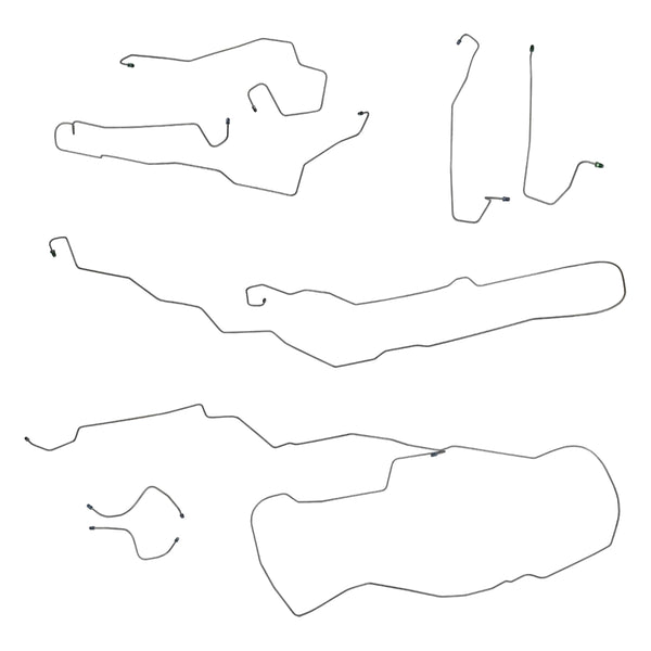 2003-07 Saturn Ion 103.2" WB Front Disc Rear Drum With ABS Complete Brake Line Kit 8pc Stainless