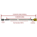 Rear Stainless Steel Flex Hose 19" 3/8"-24 Female to 3/8-24" Tee