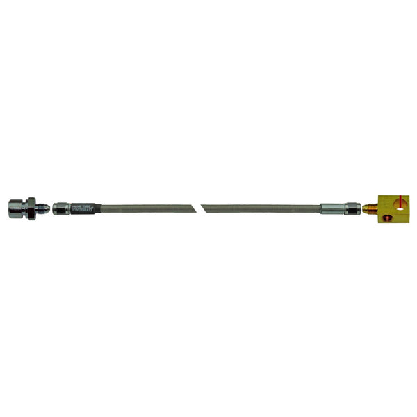 Rear Stainless Steel Flex Hose 20" 3/8"-24 Female to 3/8-24" Tee