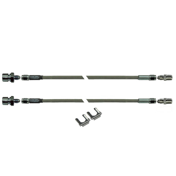Pair Of Stainless Steel Flex Hose 8" 3/8"-24 Female 1/8" Pipe Male