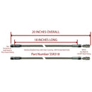 Pair Of Stainless Steel Flex Hose 18" 3an Female to 1/8" Pipe Male