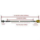 Rear Stainless Steel Flex Hose 35" 3/8"-24 Female to 3/8-24" Tee