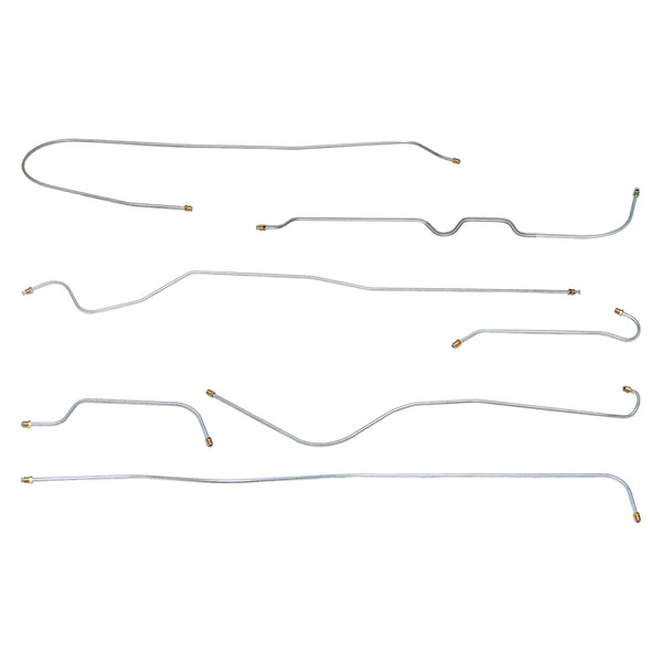 1951-52 Studebaker Champion w/o Hill-Holder Manual Drum Brake Line Kit 6pc, Stainless