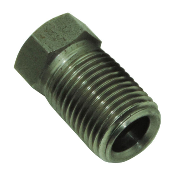 Tube Nut 7/16"-24 Thread, 7/16" Hex for 1/4" Tube, Stainless