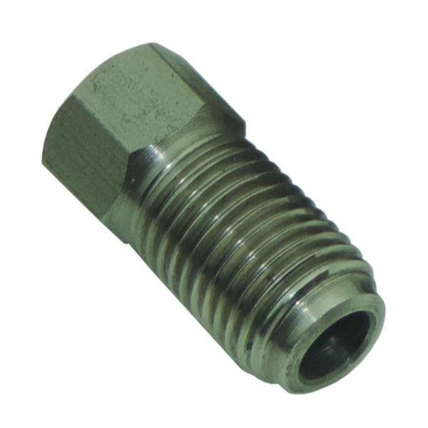 Tube Nut 3/8"-24 Long Thread, 3/8" Short Hex for 3/16" Tube, Stainless