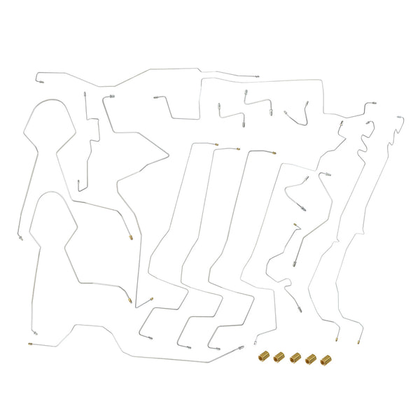 2005-08 Toyota Tacoma Complete Brake LIne Kit Double Cab Short Bed No Stability Control 19pc Stainless