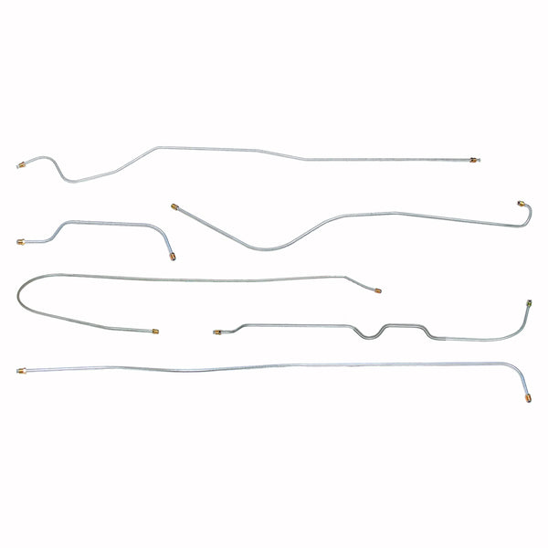 1951-52 Studebaker Champion w/Hill Holder Manual Drum Brake Line Kit 6pc, OE Steel