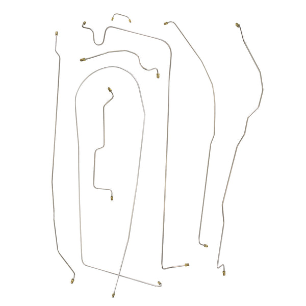 1956-58 Studebaker Hawk Power Brake Line Kit 8pc, OE Steel