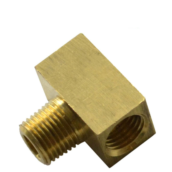 Pipe Brass Tee, 3/8"-24 Female 2 Sides for 3/16" Tube To 1/8" Male Pipe