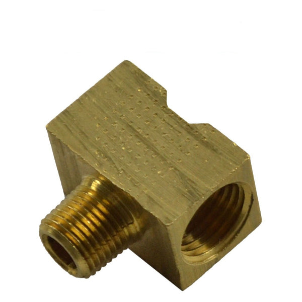 Pipe Brass Tee, 1/2"-20 Female Inverted Flare Female 5/16" Tube to 1/8" Pipe Male