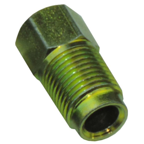 Tube Nut 7/16"-24 Long Thread, 7/16" Short Hex for 1/4" Tube, Gold