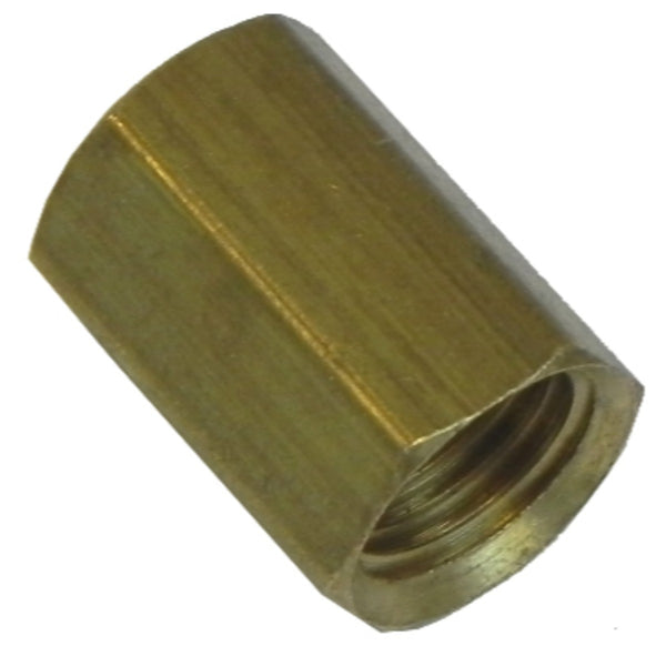 Brass Tube Union, 3/8"-24 Female Thread Both Sides 3/16" Tube