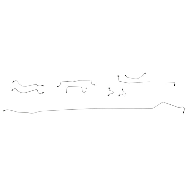 1973-74 Volkswagon Super Beetle Complete Brake Line Kit 9pc OE Steel