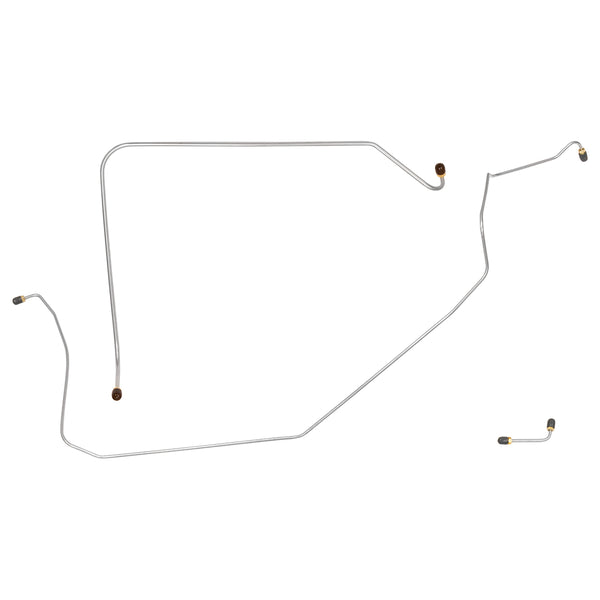 1963-64 Chevrolet Corvette Manual Brake Front Brake Line Kit, 3pc OE Steel