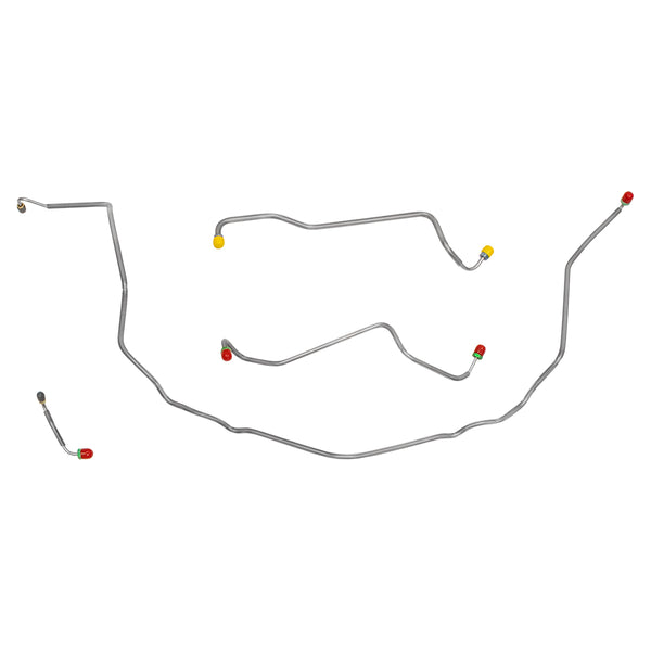 1970-73 Chevrolet Corvette Manual Front Brake Line Kit 4pc OE Steel